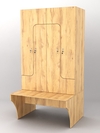 Комплект шкафов для раздевалок со скамейкой "ТРЕНЕР" №1, Дуб Золотистый