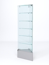 Витрина стеклянная "ИСТРА" угловая №510-У трехгранная (с дверками, бока - стекло), Серый