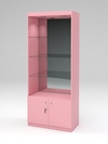 Стеллаж "АФРОДИТА" №1-6 (задняя стенка - зеркало), Фламинго розовый