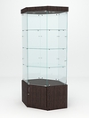 Витрина стеклянная "ИСТРА" угловая №17 шестигранная (с дверкой, задние стенки - стекло), Дуб Венге