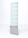 Витрина стеклянная "ИСТРА" угловая №505-У трехгранная (с дверками, бока - стекло), Серый