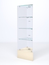 Витрина стеклянная "ИСТРА" угловая №111-У трехгранная (без дверок, бока - зеркало), Крем Вайс