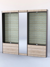 Комплект витрин и шкафов-накопителей с зеркалом №2, Дуб Сонома и Дуб Венге