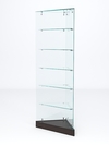 Витрина стеклянная "ИСТРА" угловая №502ХП-У трехгранная (без дверок, бока - стекло), Дуб Венге