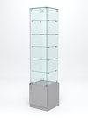 Витрина стеклянная "ИСТРА" №506 (с дверкой, задняя стенка - стекло) , Серый