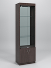 Витрина №1-2-600 (с дверками, задняя стенка - стекло), Дуб Венге