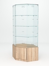 Витрина стеклянная "ИСТРА" угловая №118 шестигранная (без дверки, задние стенки - стекло), Дуб Сонома