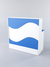 Ресепшн "Нежность Волны" №1А с левосторонней тумбой с ящиками, Белый + Делфт голубой U525 ST9