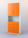 Шкаф "АПТЕКА" №3, Белый + Оранжевый