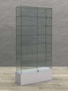Витрина стеклянная "КРАСА ПОДИУМ" №35 (с дверками, задняя стенка - стекло) , Серый