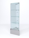 Витрина стеклянная "ИСТРА" угловая №12-У трехгранная (с дверками, бока - зеркало), Серый
