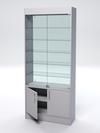 Витрина пристенная аптечная задняя стенка стекло ВПАС-210, Серый