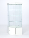 Витрина стеклянная "ИСТРА" угловая №117 шестигранная (без дверки, задние стенки - стекло), Белый