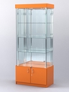 Витрина "АВРОРА" №1-2 с регулируемыми по высоте полками (зад.стенка - зеркало), Оранжевый 0132 BS