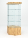 Витрина стеклянная "ИСТРА" угловая №17 шестигранная (с дверкой, задние стенки - стекло), Дуб Золотистый