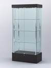 Витрина "АВРОРА" №3-1 с регулируемыми по высоте полками (зад.стенка - стекло), Дуб Сорано черно-коричневый H1137 ST11
