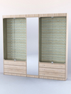 Комплект витрин и шкафов-накопителей с зеркалом №2, Дуб Сонома