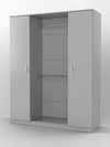 Шкаф гардеробный №1 с дверьми, Серый
