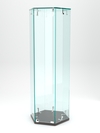 Витрина "ИСТРА" настольная шестигранная №10 (закрытая, задние стенки - стекло) , Дуб Венге