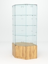 Витрина стеклянная "ИСТРА" угловая №18 шестигранная (с дверкой, задние стенки - стекло), Дуб Золотистый