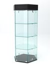 Витрина "ИСТРА" настольная шестигранная №5-1 с фризом (закрытая, задняя стенка - стекло) , Черный