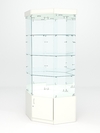 Витрина стеклянная "ИСТРА" угловая №119 шестигранная (без дверки, задние стенки - зеркало), Белый