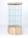 Витрина стеклянная "ИСТРА" угловая №13 пятигранная (с дверкой, задние стенки - стекло), Дуб Сонома