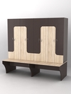 Комплект шкафов для раздевалок со скамейкой "ТРЕНЕР" №2, Дуб Венге и Дуб Сонома