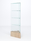 Витрина стеклянная "ИСТРА" угловая №2ХП-У трехгранная (без дверок, бока - стекло), Дуб Сонома
