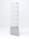Витрина стеклянная "ИСТРА" угловая №605-У трехгранная (без дверок, бока - стекло), Серый