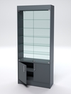 Витрина пристенная аптечная задняя стенка стекло ВПАС-210, Темно-серый