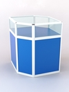 Прилавок из профиля угловой шестигранный №2 (без дверок), Делфт голубой + Белый