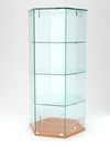 Витрина "ИСТРА" настольная шестигранная №5 (закрытая, задние стенки - стекло) , Вишня
