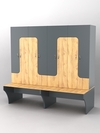 Комплект шкафов для раздевалок со скамейкой "ТРЕНЕР" №2, Темно-серый и Дуб Золотистый