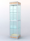 Витрина "СТАКАНЧИК" №3-2 (закрытая, задняя стенка - стекло) полметровая, Кокоболо натуральный Н3012 ST22