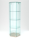 Витрина "ИСТРА" настольная шестигранная №9 (закрытая, задняя стенка - стекло) , Дуб Сонома