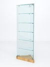 Витрина стеклянная "ИСТРА" угловая №501ХП-У трехгранная (с дверками, бока - стекло), Дуб Золотистый
