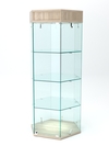 Витрина "ИСТРА" настольная шестигранная №5-1 с фризом (закрытая, задняя стенка - стекло) , Дуб Сонома