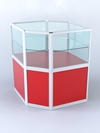 Прилавок из профиля угловой шестигранный №3 (без дверок), Красный 0149 BS