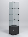 Витрина стеклянная "КУБ" №106 стаканчик (без дверок, передняя стенка - стекло), Черный