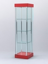Витрина "АВРОРА" №6-1 с регулируемыми по высоте полками (зад.стенка - стекло), Красный 0149 BS