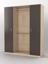 Шкаф гардеробный №1 с дверьми, Дуб Сонома и Дуб Венге