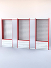 Комплект витрин и шкафов-накопителей с зеркалом №1, Белый + Красный