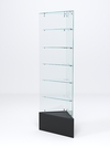 Витрина стеклянная "ИСТРА" угловая №609-У трехгранная (без дверок, бока - стекло), Черный
