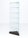 Витрина стеклянная "ИСТРА" угловая №502ХП-У трехгранная (без дверок, бока - стекло), Грейвуд