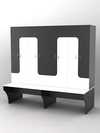 Комплект шкафов для раздевалок со скамейкой "ТРЕНЕР" №2, Черный и Белый