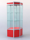 Витрина "УГЛОВАЯ" №5 (закрытая, задняя стенка - стекло) метровая, Красный 0149 BS