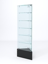 Витрина стеклянная "ИСТРА" угловая №510-У трехгранная (с дверками, бока - стекло), Черный