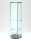 Витрина "ИСТРА" настольная шестигранная №9 (закрытая, задняя стенка - стекло) , Дуб Венге