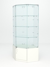 Витрина стеклянная "ИСТРА" угловая №18 шестигранная (с дверкой, задние стенки - стекло), Белый